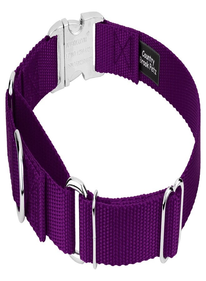 كانتري بروك ديزاين طوق مارتينجال للكلاب - طوق مارتينجال للكلاب قابل للتعديل مصنوع من النايلون المتين مع مشبك ممتاز للسلالات الصغيرة والمتوسطة والكبيرة - أكثر من 10 ألوان رائعة (3/4 بوصة، صغير، بنفسجي) - Image 4